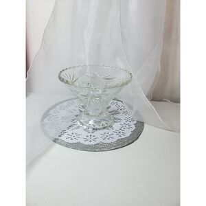 Anchor Hocking Early American Prescut Fruit Dish Compote Dish Puch Bowl Stand